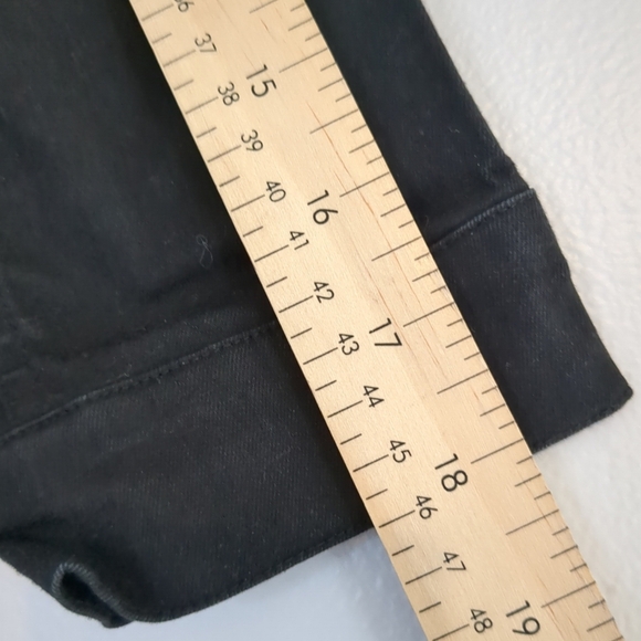 Diesel Shirt Women's XXS Black Denim Contrast Sleeve Skater Goth Y2K Logo - Picture 13 of 13